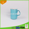 Bule Plated Ceramic Coffee Mug With Special Handle,Promotion Mug For Christmas